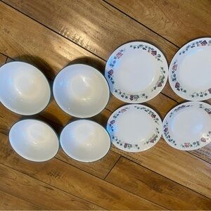 Corelle vintage discontinued Garden Home desert plates and cereal bowls